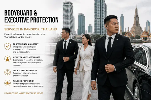 Professional Bodyguard & Executive Protection Services in Bangkok, Thailand for Corporate Executives, Diplomats, Celebrities, High-Net-Worth Individuals and International Business Travellers Requiring Discreet Personal Security Support